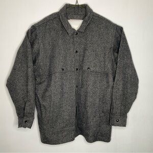 Vintage Filson Men's XXL Gray Wool Cape Coat Made In USA Herringbone Style 95